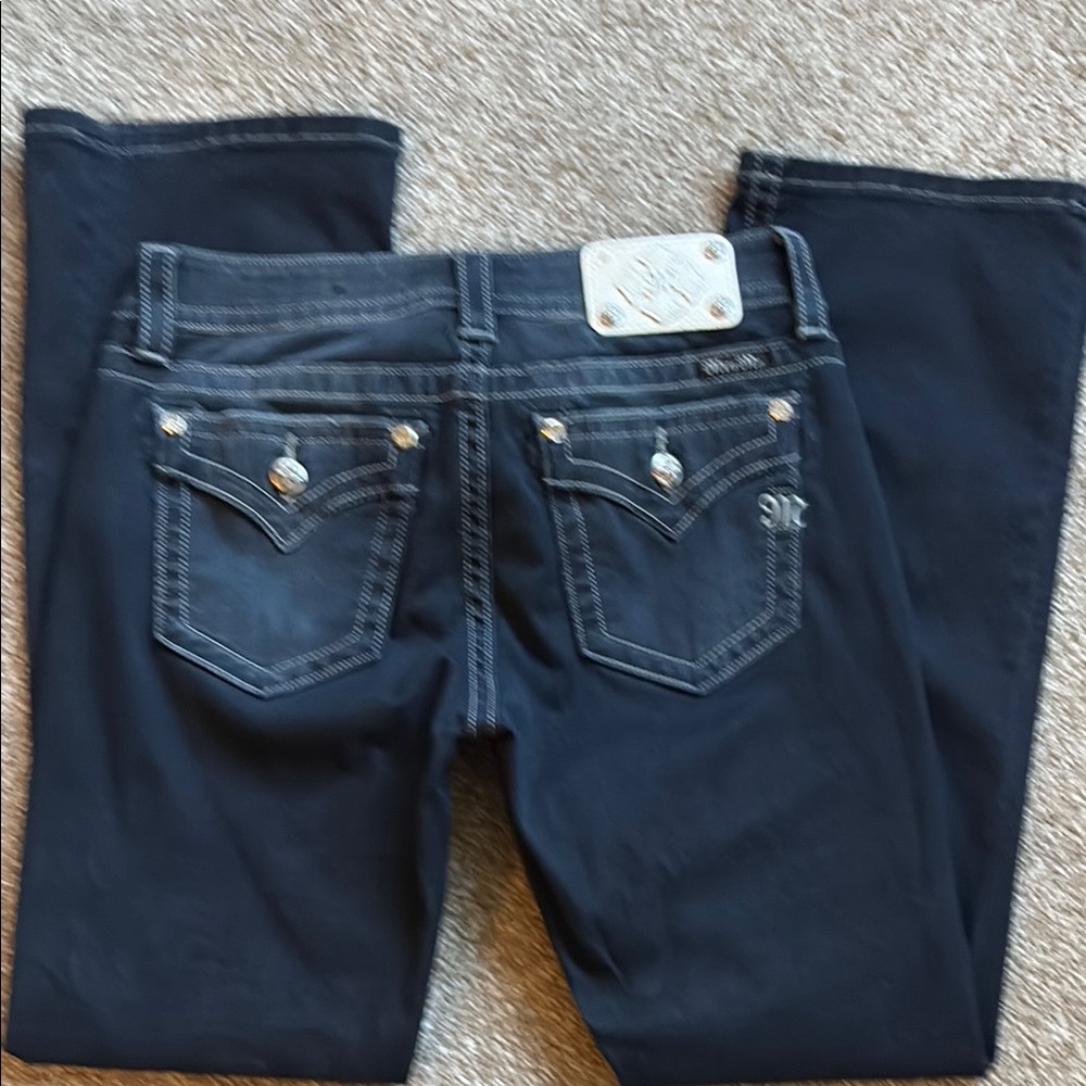 Miss Me Dark Blue Jeans with Embellished Pockets